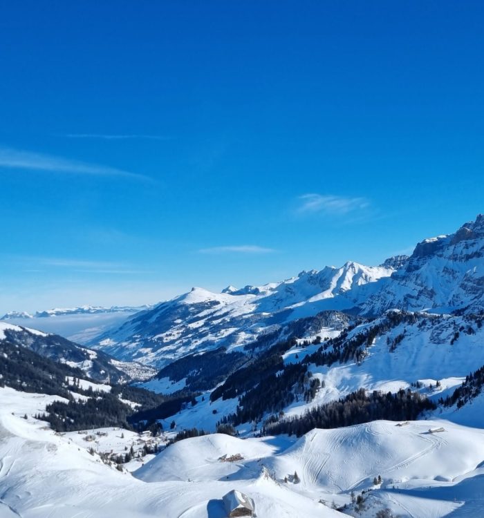 Skiing in Adelboden, Switzerland