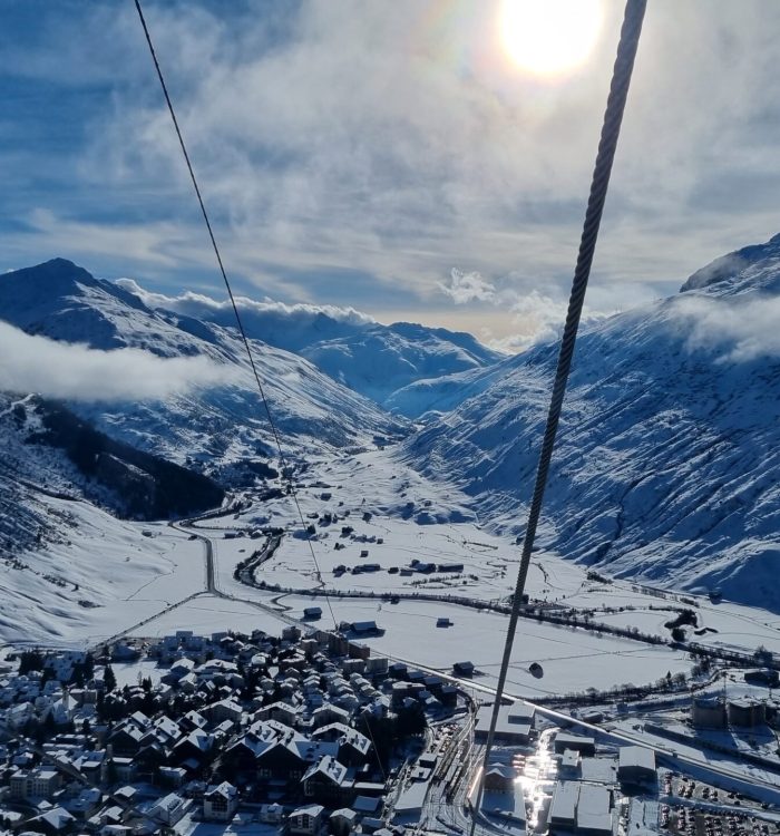 Skiing in Andermatt, Switzerland